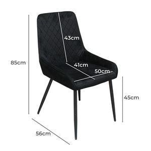 Dining Chairs x 4 Padded Seat Soft Velvet-1996005484955570178