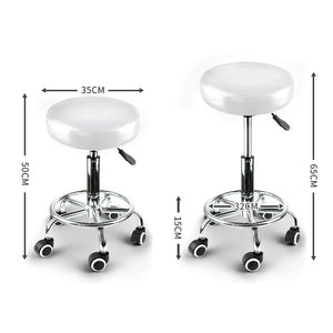 Levede Salon Stool Swivel Hairdressing White-1973193726784311298