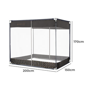 Dreamz Mosquito Bed Nets Foldable Canopy Square Grey-1973193962177040386