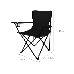 Levede Camping Chairs Folding Arm Foldable Black-1973193990161436674