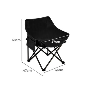 Levede Folding Camping Moon Chair Lightweight Black-1975420438540587010