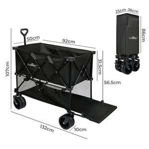 Lambu Folding Wagon Cart Double Shelves-1996005422963757058