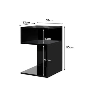 Levede 1xBedside Tables Drawers Side Black-1973193984444600322