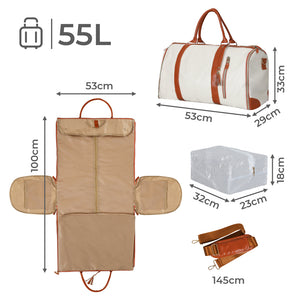 Slimbridge Garment Bags Hanging Suit Duffel Bag Beige-1996005431276867586