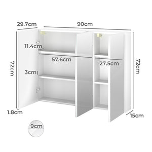 Levede Bathroom Mirror Cabinet 90CM-1996005466064424962