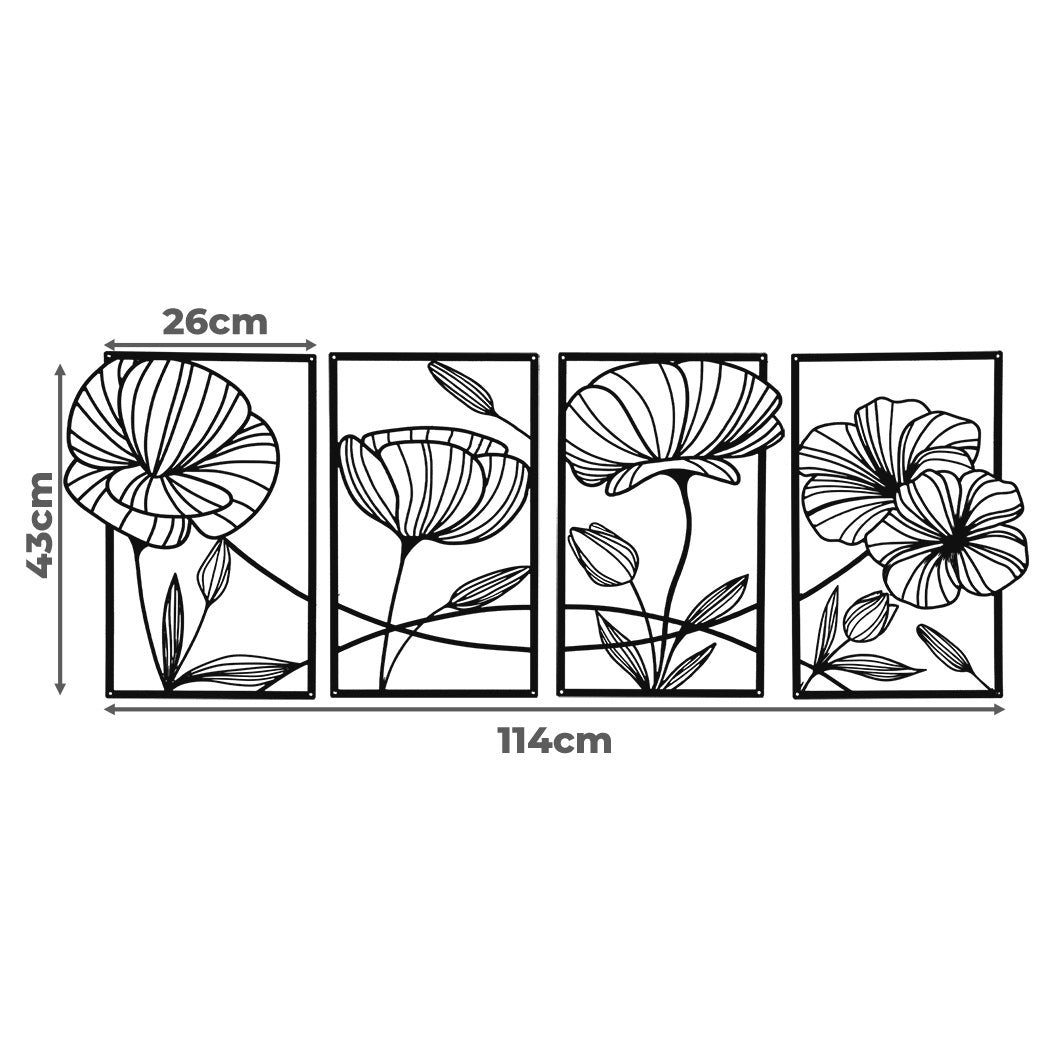 yezi-metal-wall-art-4pcs-floral-minimalist-line-decor-1996005449966686210