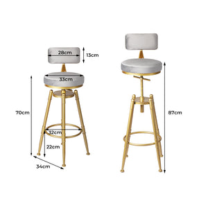 Levede 4x Swivel Bar Stools Kitchen Bar Chair Grey-1996005466982977538