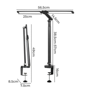Emitto Double Head LED Desk Lamp Dimmable With Clamp-1996005452177084418