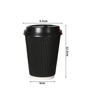 200 Pcs 16oz Disposable Takeaway Coffee Black-1973194011049070594