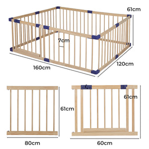 BoPeep Kids Playpen Wooden Baby Safety Medium-1973193917885190146