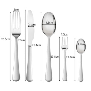 TOQUE Cutlery Set Stainless Steel 30PCS Silver-1973193929830567938