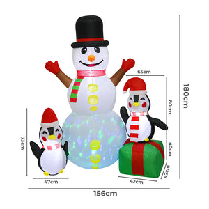 Santaco 1.8M Inflatable Christmas Snowman LED Lights-1973194173410578434