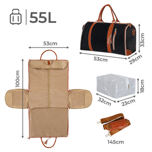 Slimbridge Garment Bags 2 in 1 Hanging Suit Bag Black-1996005431478194178