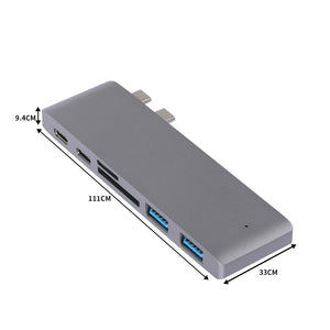 USB 3.0 Type-C HUB 6 Port Powered Adapter Grey-1975420424137347074