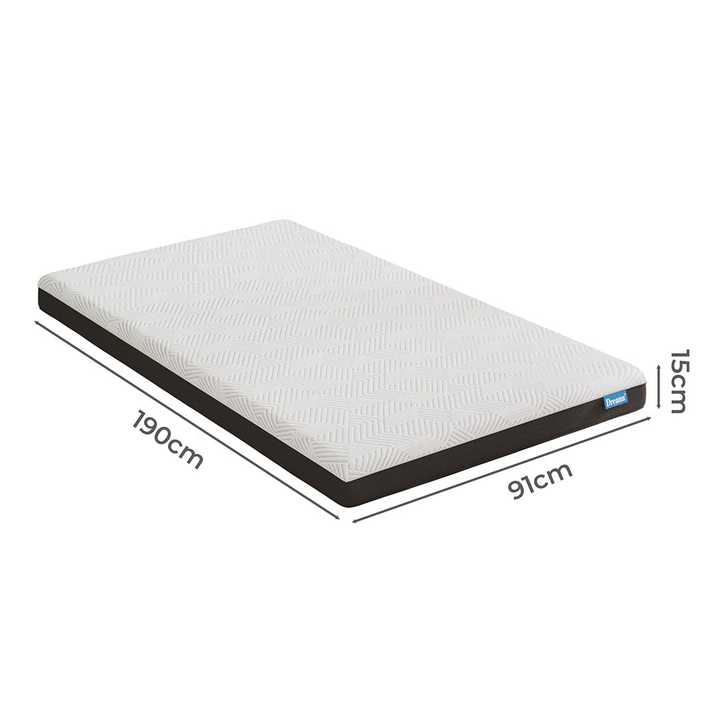 dreamz-single-mattress-gel-memory-foam-cooling-breathable-15cm-medium-firm-1996005554304192514