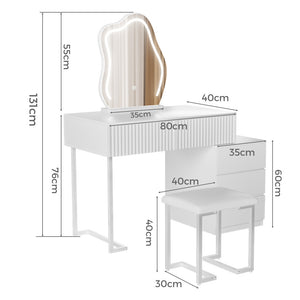 Levede Dressing Table Stool Set with Mirror Led-1996005423685177346