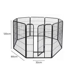 PaWz 8 Panel Pet Dog Playpen Puppy Exercise Black 4kg chicken-1973193828286468098