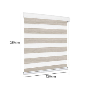 Marlow Blackout Zebra Roller Blind Curtains 120x210 Beige-1973194065092677634