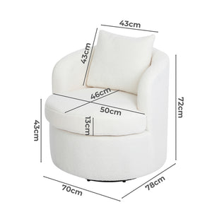 Levede Fleece Swivel Chair-1996005367087239170