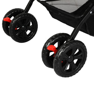 PaWz Pet Stroller Dog Cat Carrier Foldable Black-1973193719184232451