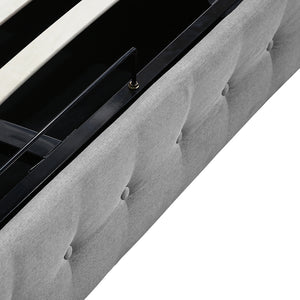 Levede Queen Bed Frame Fabric Tufted Grey-1975420519750701059