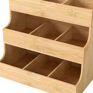 Toque Vertical Bamboo Tea Organizer Holds 180 Tea Bags-1996005512658948099