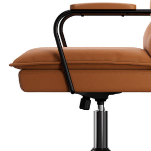 LEVEDE Ergonomic Office Chair Computer PU Brown-1996005452537794563