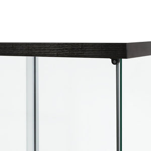 Stacked Display Storage Cabinet Glass Black-1973193812079677443