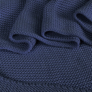 DreamZ Knitting Throw Blanket Cushion Navy-1973194038416904195