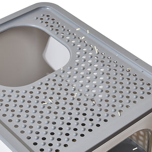 PaWz Cat Litter Box Fully Enclosed Kitty Grey-1975420444567801859