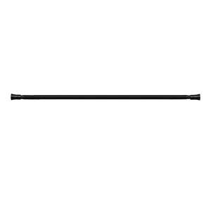 Marlow Black Curtain Rod Steel Quiet Rail Pole Pommel Set Extendable-1996005375761059843