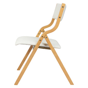 Levede 4x Dining Chairs Foldable PU Beige-1996005477766533123