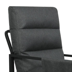 Levede Metal Framed Lounge Chair Linen in Dark Grey-1996005449077493763