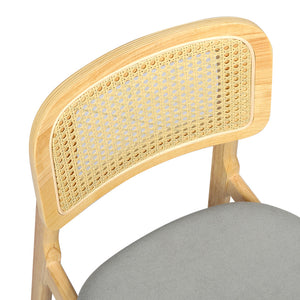 Levede Dining Chair Wood Rattan Armless Natural x6-1996005487874805763