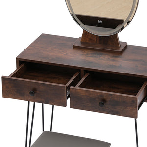 Levede Dressing Table LED Light Strip Brown-1996005423886503939