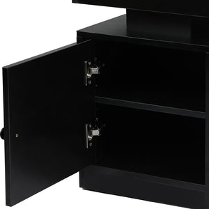 Levede Bedside Table USB Charger Outlet RGB Black-1996005371478675459