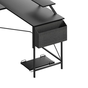 Levede Computer Desk Corner Desk Black-1996005368047734787