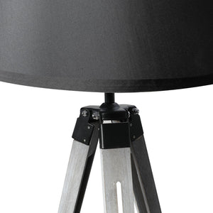 EMITTO Tripod Wooden Floor Lamp Shaded Grey-1973193957273899011