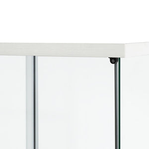 Stacked Display Cabinet Tempered Glass White-1973193812268421123
