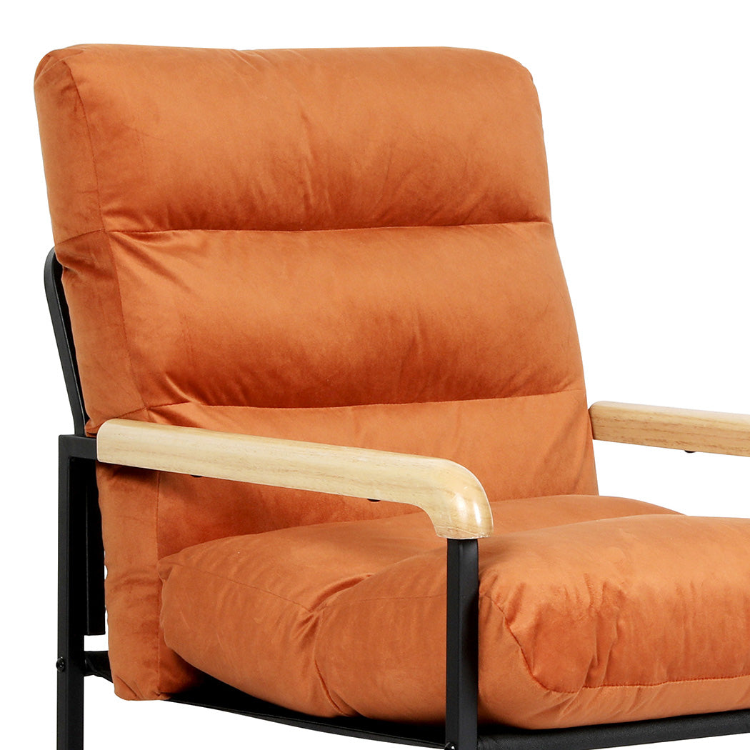 levede-metal-framed-lounge-chair-velvet-in-orange-1996005448892944387