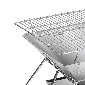 Levede Portable Folding BBQ Charcoal Grill Silver-1996005436452638723
