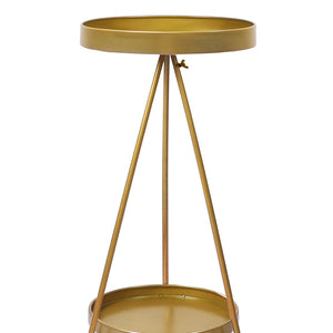 Levede Plant Stand 2 Tiers Outdoor Indoor Gold Medium-1973193778000957443