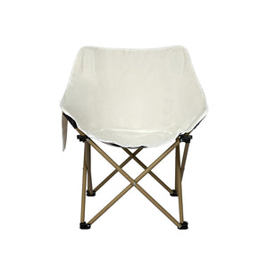 Levede Folding Camping Moon Chair Lightweight Beige-1975420438351843331