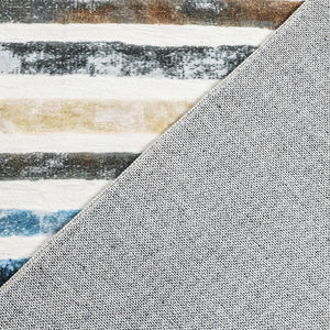 Marlow Floor Rug Short Pile Washable Carpet Soft Plush Non Slip Stripe 80x120-1996005378105675779