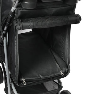 PaWz 4 Wheels Pet Stroller Dog Cat Cage Black-1973193718240514051