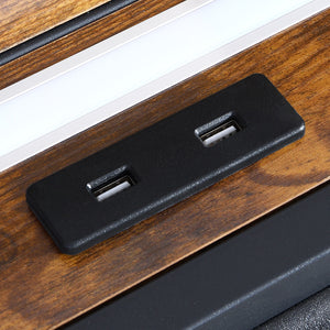 Levede Double Metal Bed Frame LED Lights 2 Drawers-1996005424444346371