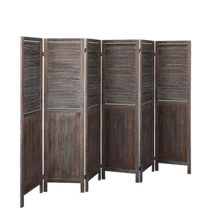 Levede 6 Panel Partition Room Divider Brown-1973193788067287043