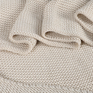 DreamZ Knitting Throw Blanket Cushion Beige-1973194038228160515