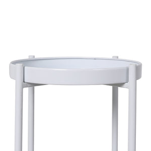 Levede 2 Tiers Plant Stand Metal Flower White Medium-1973193776063188995