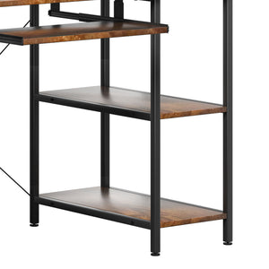 Levede Office Gaming Computer Desk Brown-1996005369473798147